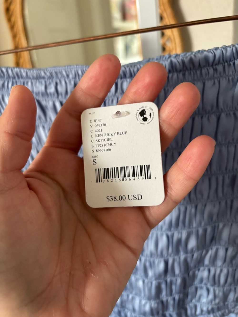 Free People / NWT Bloomer Small Ruched Detail Periwinkle Blue Stretch Shorts - Picture 4 of 4